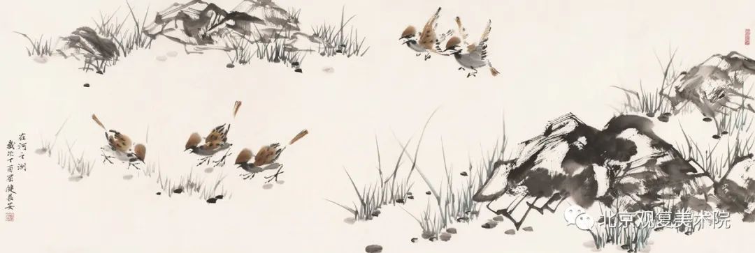 屈健·花鸟画 | 遒劲秀逸的勾勒与浓淡相宜的着色，赋予花鸟呼之欲出的鲜活形象