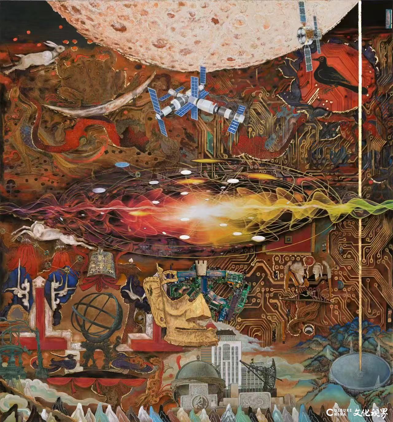 倪春林的“生宣重彩”工笔人物画，打破了“工笔”与“写意”之间的观念壁垒