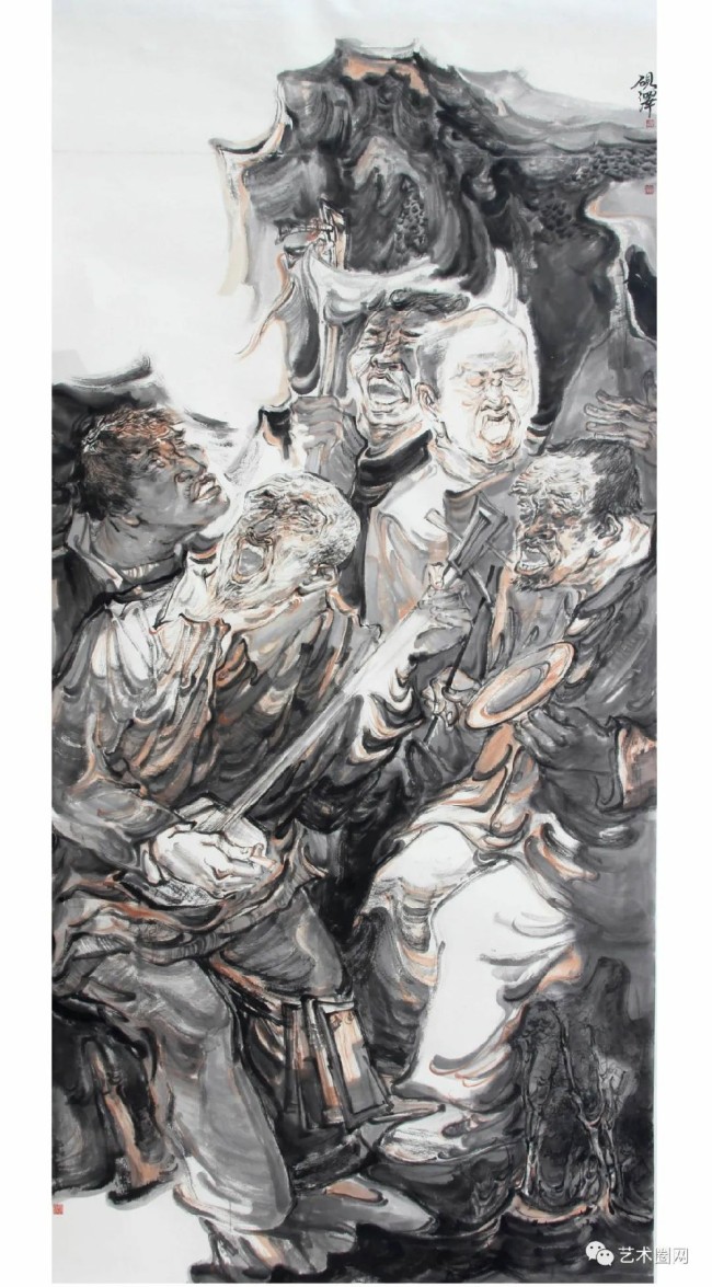 姚砚泽以女性细腻的情感和粗狂的笔触，描绘普罗大众的艺术具象与精神内涵
