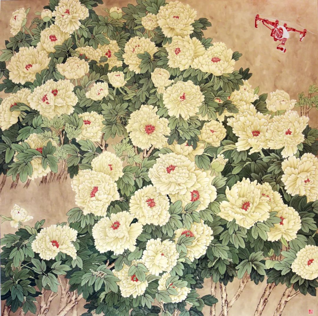 “梦笔生花——山东美协助力巨野工笔牡丹画培训成果展”今日上午在济南市美术馆盛大开幕