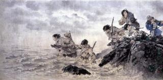 看《山河永固——丹青铭记抗战胜利八十载》，听王铁牛讲述父亲王盛烈《八女投江》背后的创作故事